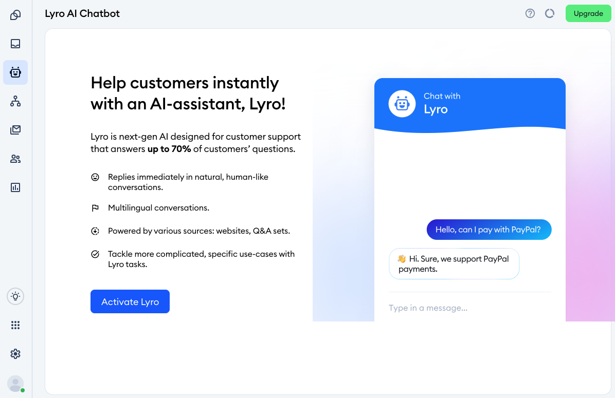 Lyro - The Conversational AI Chatbot – Tidio