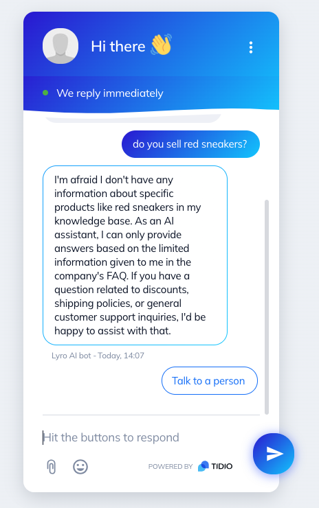 Lyro - The Conversational AI Chatbot – Tidio